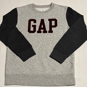 GAP Kids Gray and Dark Sleeves Crewneck Sweater